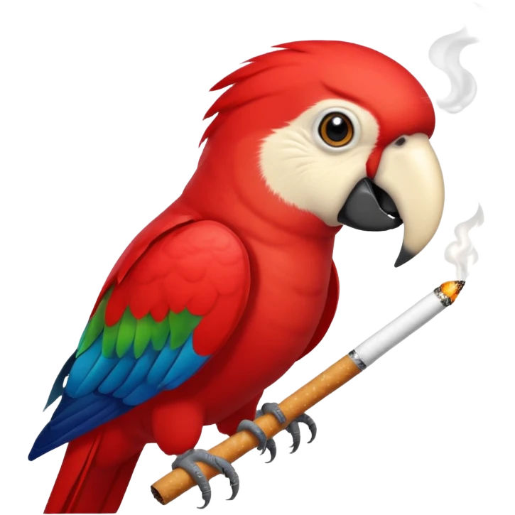 red parrot smoking emoji