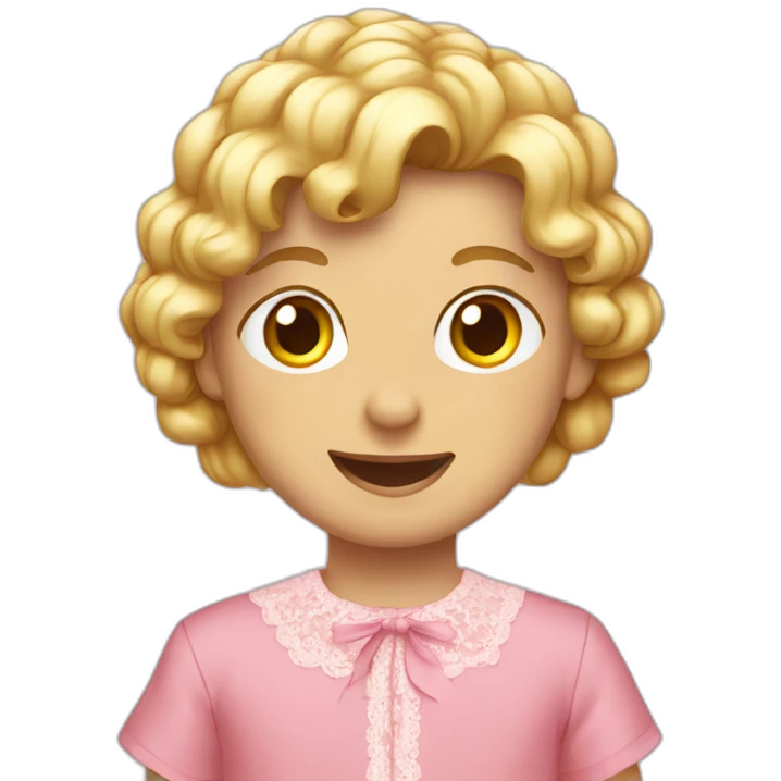 boy wearing pink lacy dress with bows emoji