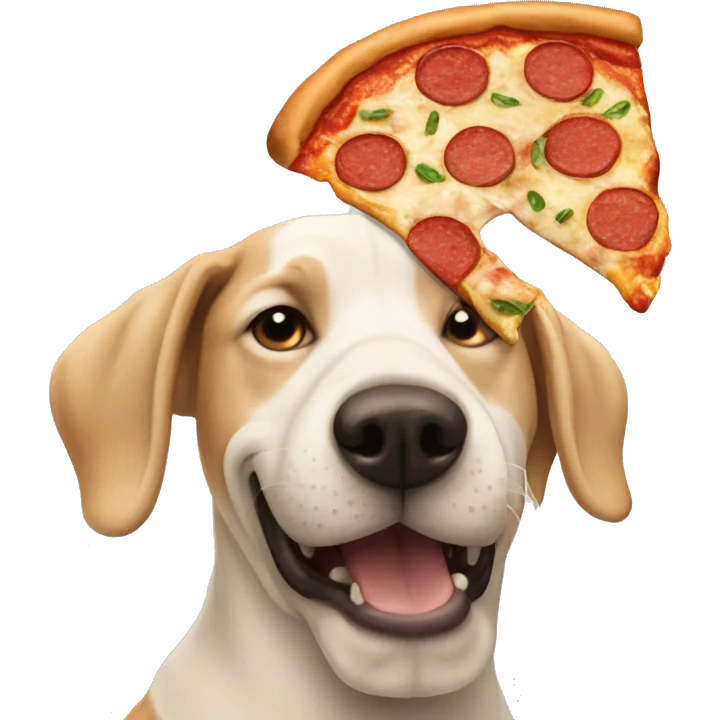 Dog eating pizza  emoji