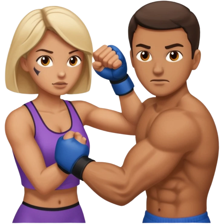 woman fighting man emoji