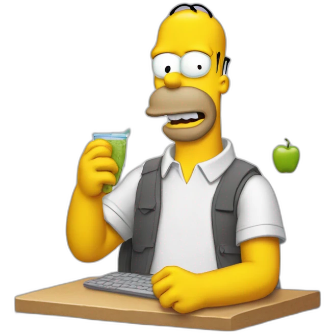 Homer qui mange un ordinateur emoji