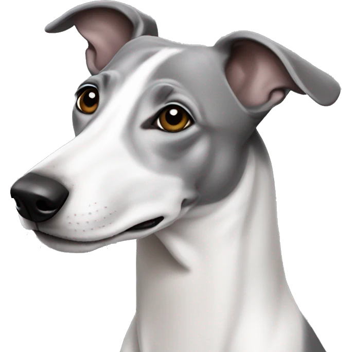 Grey and white whippet emoji