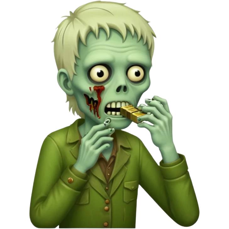 Zombie plays the hamonica emoji