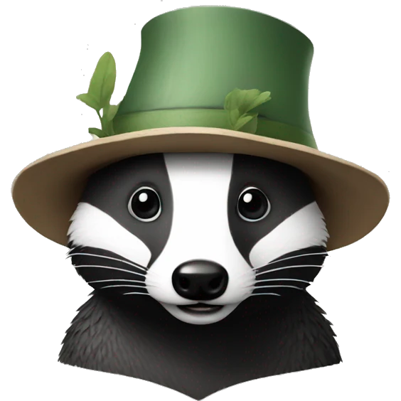 badger in funny hat emoji
