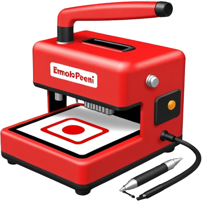a red portable dot peen marking machine emoji