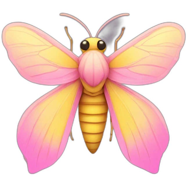 pink yellow　moth insect emoji