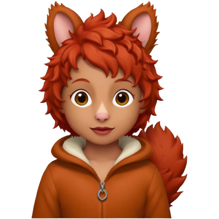 I would like a red feminine squirrel pack, bonus points if you can incorporate red curly hair emoji
