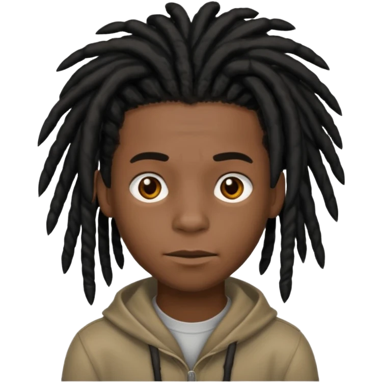 black boy with black dreadlocks  emoji