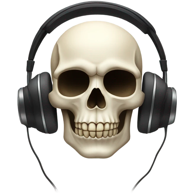 Skull with headphones  emoji