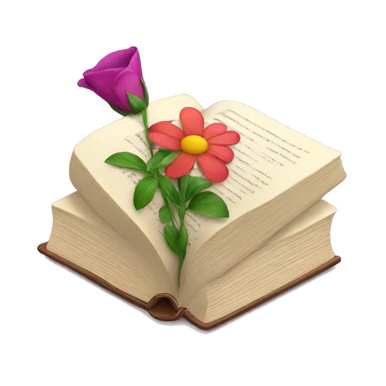 Books and flower emoji