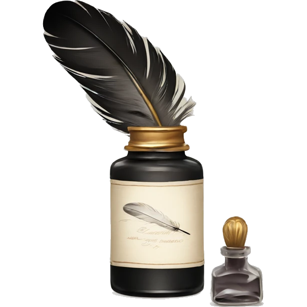 a feather quill and ink bottle emoji