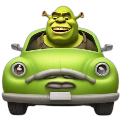 Shrek as a Car emoji