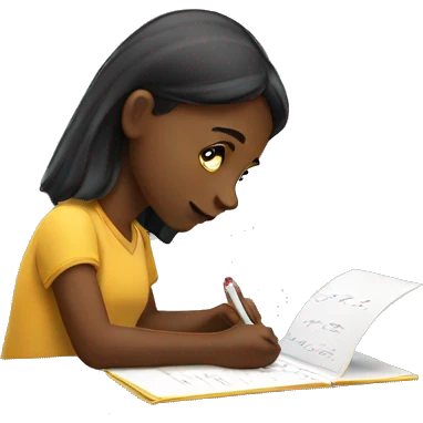 Girl writing emoji
