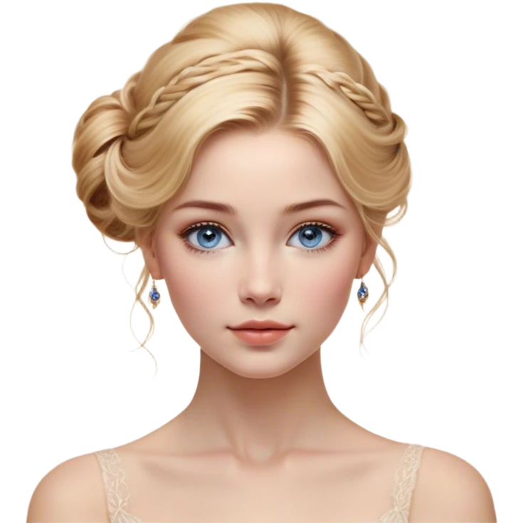 Cinematic Realistic Cinderella Portrait, depicted with lifelike skin texture, subtle rosy undertones, and soft natural lighting that enhances the gentle contours of her face. Her intricately detailed golden blonde hair is elegantly styled in an updo, with delicate wisps framing her face for added realism. Her deep, expressive blue eyes radiate warmth and sincerity, reflecting a quiet resilience and grace. She is dressed in her iconic ball gown, the fabric shimmering with intricate embroidery and fine translucent layers that catch the light beautifully. The soft sheen of satin gloves and the delicate sparkle of a glass-like slipper peeking from beneath her dress add a touch of magical realism. The portrait features an enchanting glow with a natural, luminous finish, seamlessly blending realism and fairytale charm to evoke a sense of depth, elegance, and timeless beauty. emoji