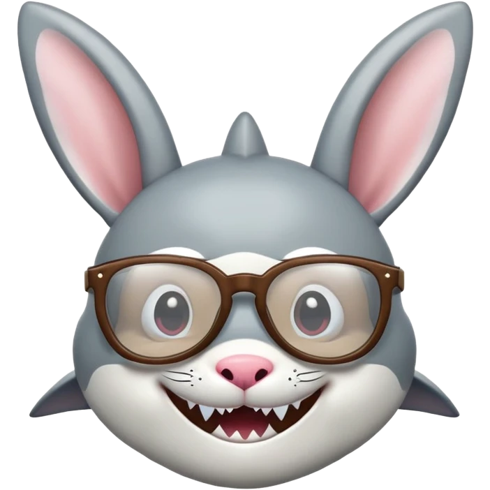 shark with glasses and bunny ears emoji emoji