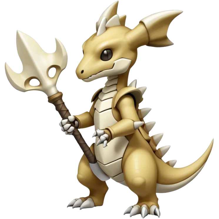 Shiny Exotic Excessive Mysterious Cubone-Marowak-Pokémon-Fakémon-hybrid-creature (full body) emoji