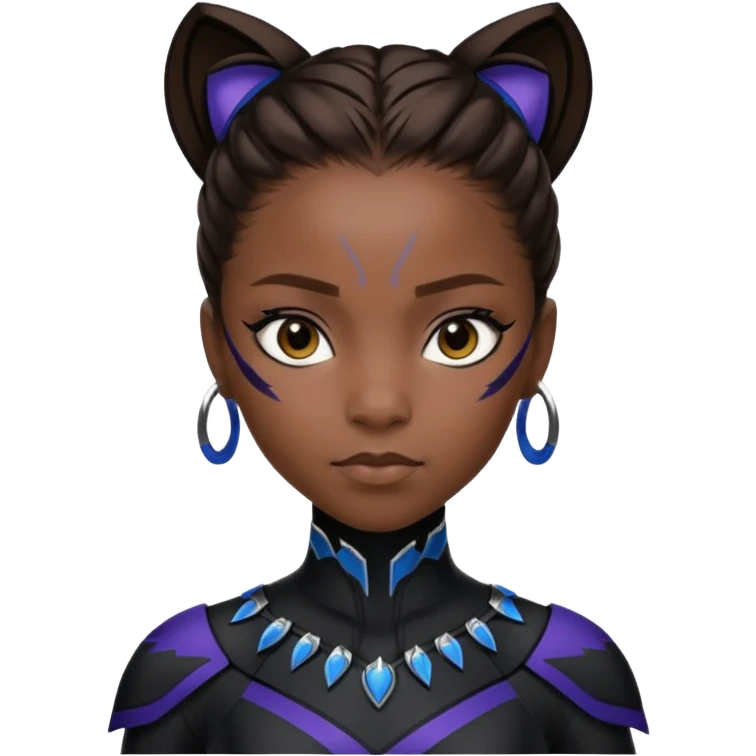Princess Shuri in black panther suit  emoji