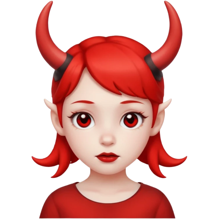 girl kid with small red horns emoji