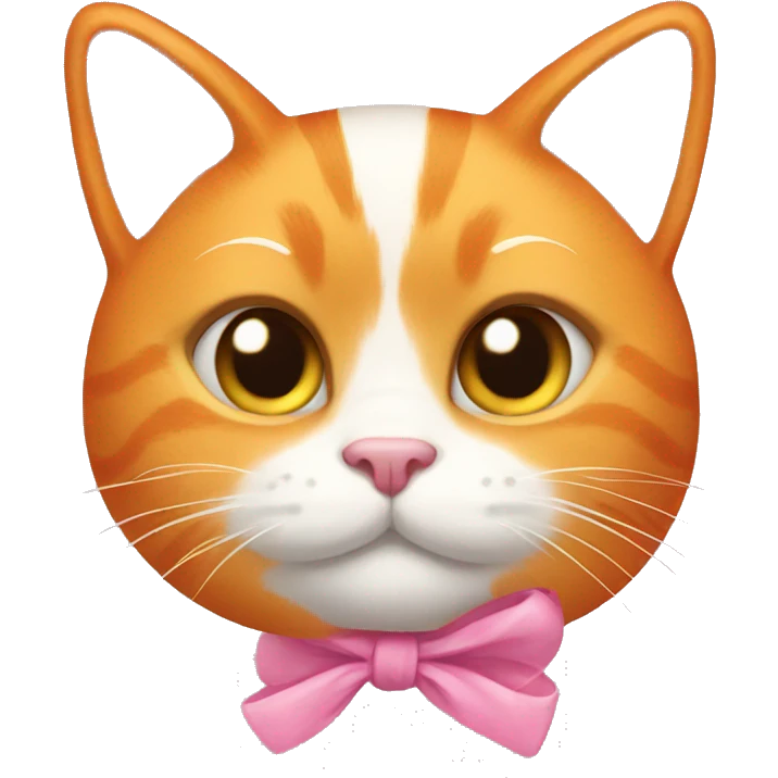 Orange cat with pink bow emoji