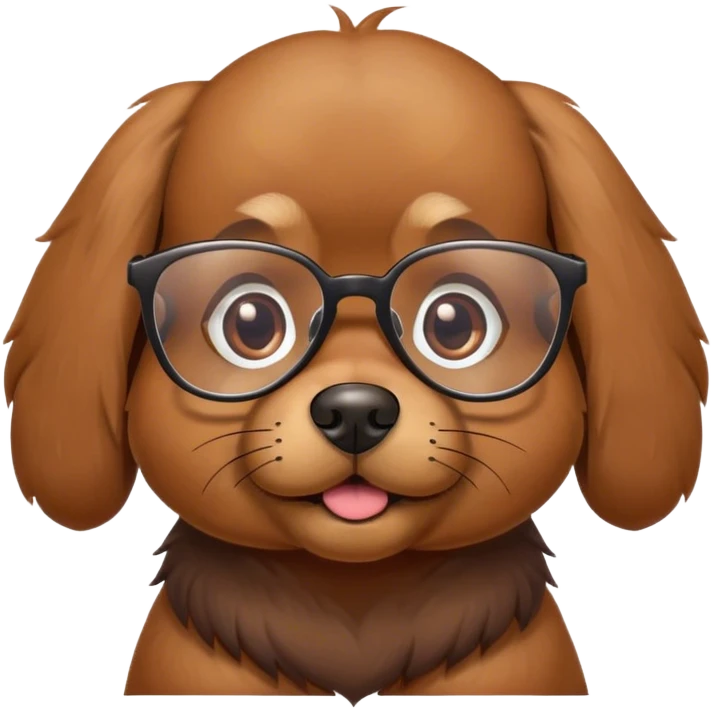 Brown dog with glasses  emoji