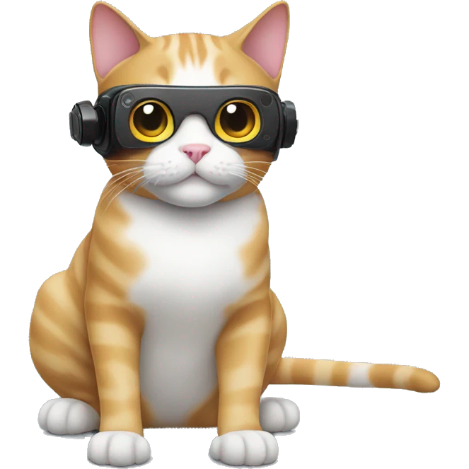 Cat with vr emoji