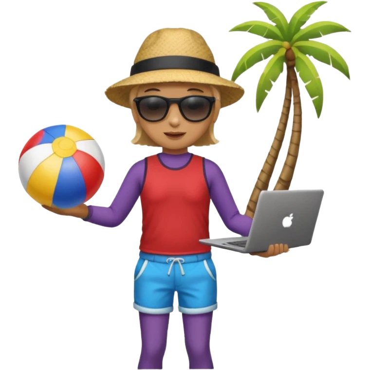 Woker+ Beach ball + laptop emoji