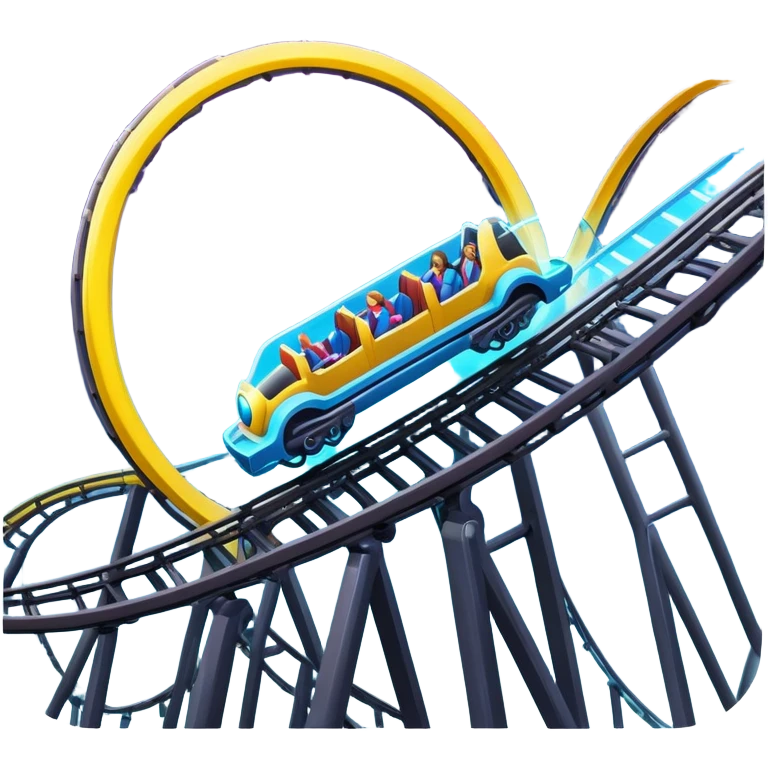 Roller coaster out of earth into the Milky Way electric and neon emoji
