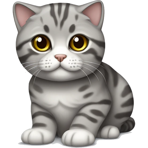 Scottish fold cat grey tabby emoji