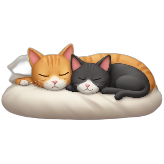 two cats cute sleeping emoji