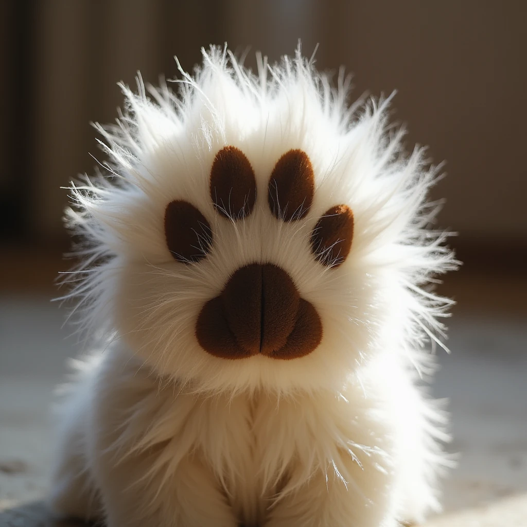 fluffy paw, realistic texture, soft lighting, gentle shadows emoji