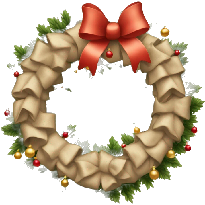 Beige Christmas wreath  emoji