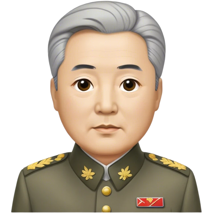 Grey haired general Kim il sung wearing mao suit emoji
