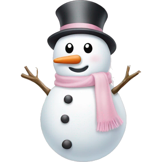 cute light pink snowman emoji