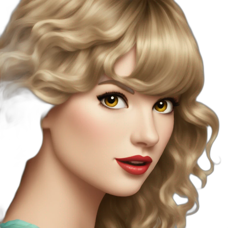 Taylor Alison Swift Long wavy hair with bangs emoji