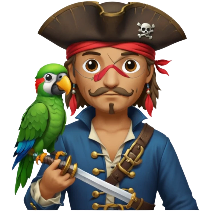 pirate and parrot emoji