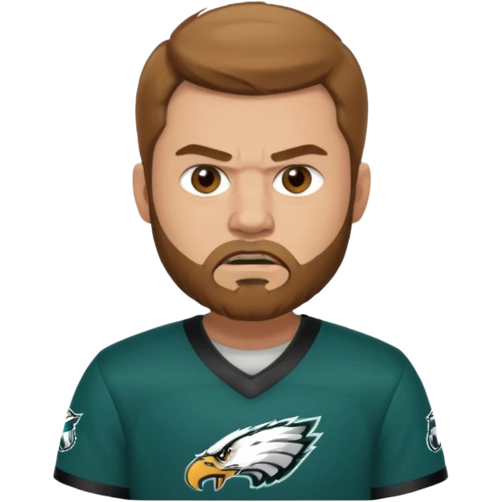 Angry eagles fan male with short light brown hair and beard, light skin emoji