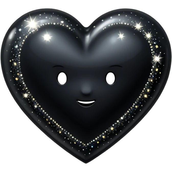 Black heart emoji with the sparkle emojis around it emoji