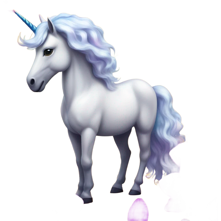 A unicorn and a field of orchids emoji