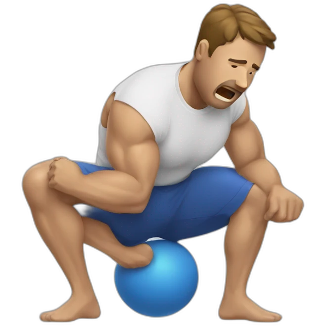 Man doing crunch emoji