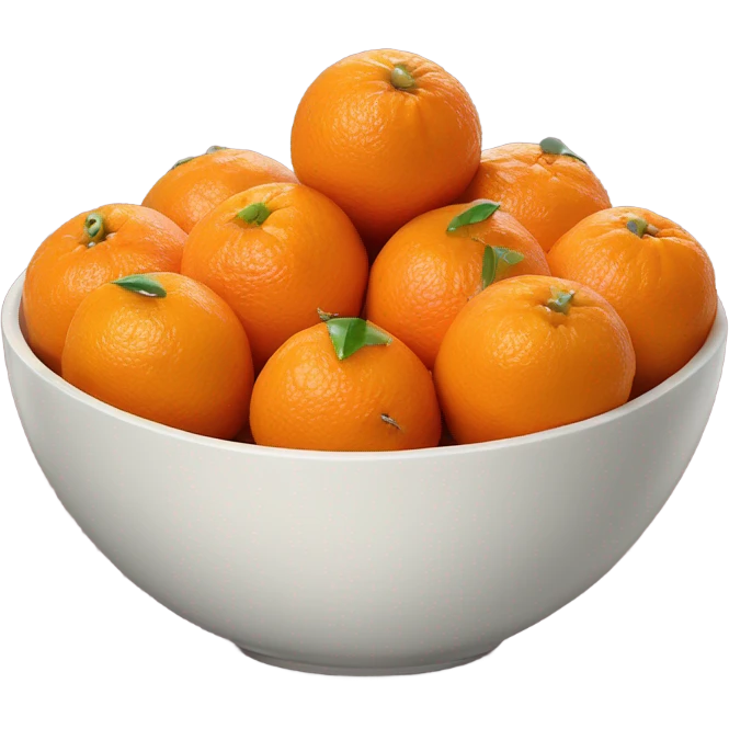 tangerines with pealed tangerines on a bowl  emoji