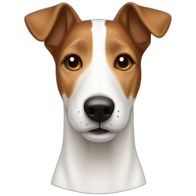Smooth Fox Terrier white brown face frontal emoji