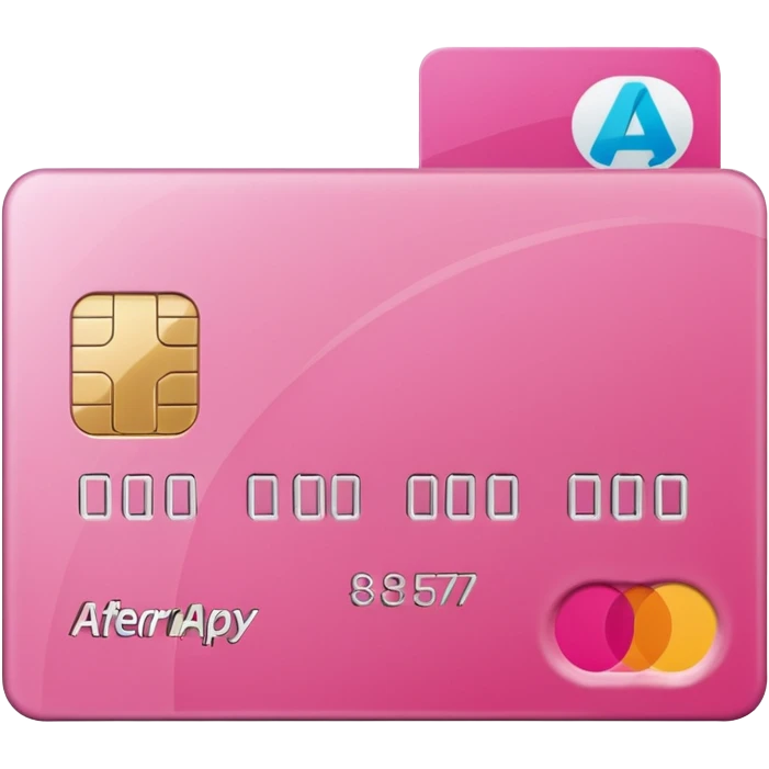 pink big afterpay word on a credit card emoji