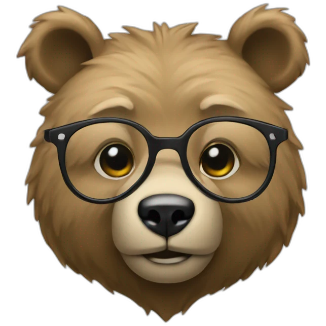 Face of an urban fashion bear emoji