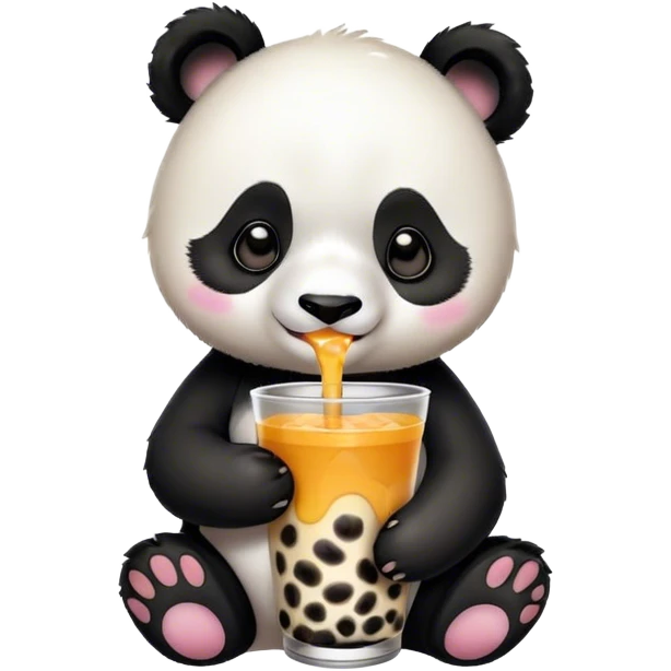 Panda drinking boba emoji