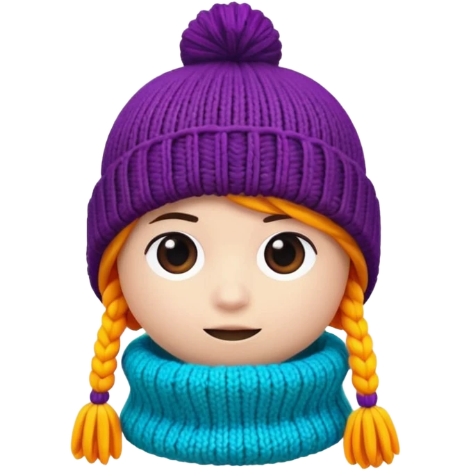 A 3D cartoon knitted wool beanie hat with visible yarn loops, vibrant color, soft lighting, Memoji-style rendering. emoji
