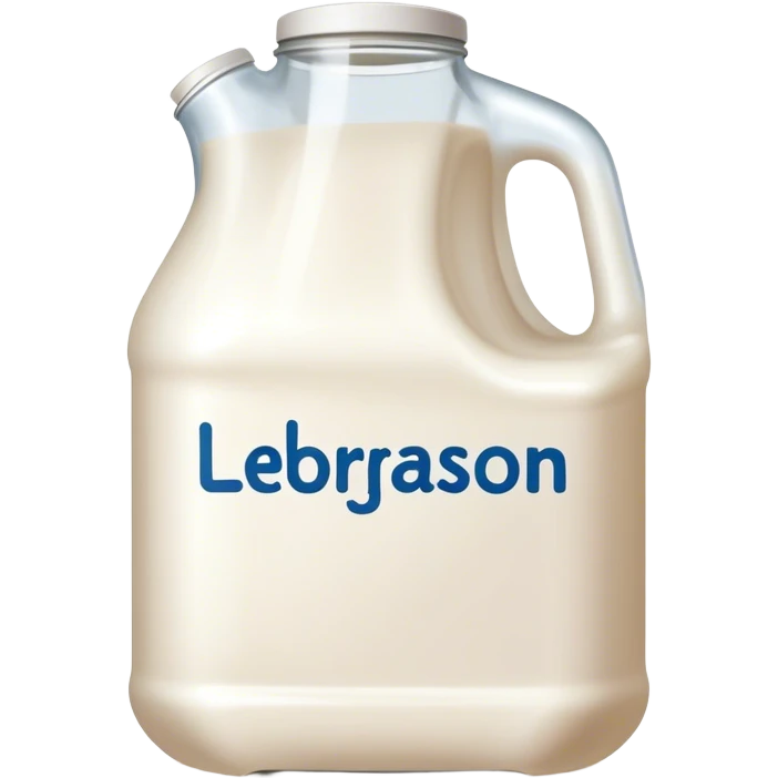 gallon of milk that says leborgson written on it emoji