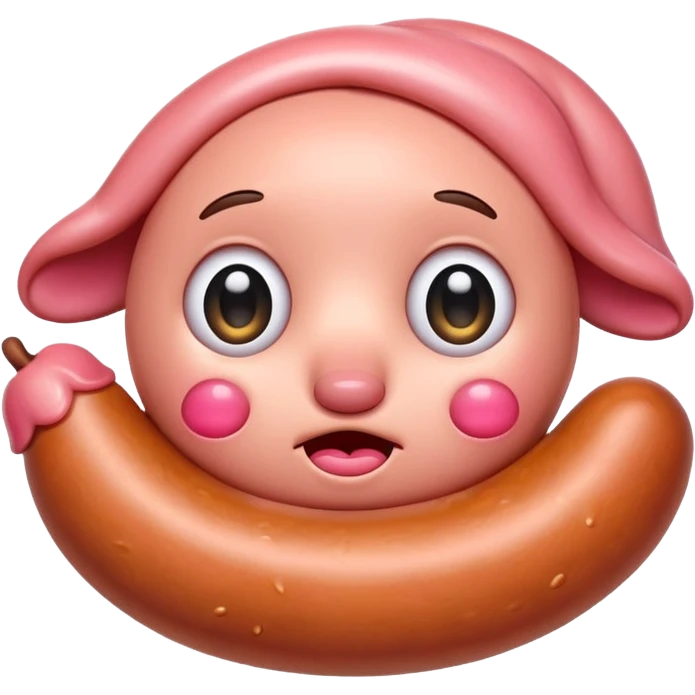 Crying sausage with eyes emoji