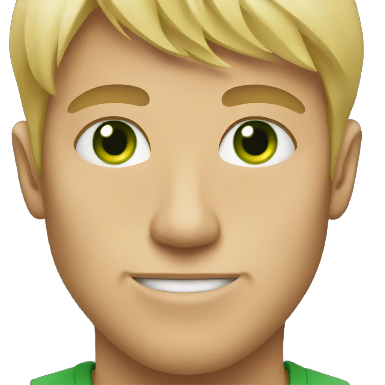 Blonde and green eyes man emoji