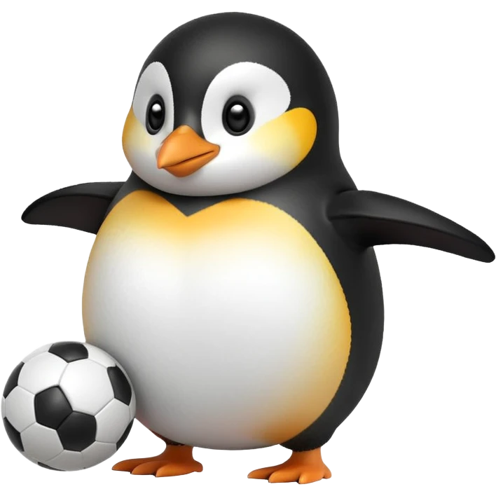 a penguin playing football emoji
