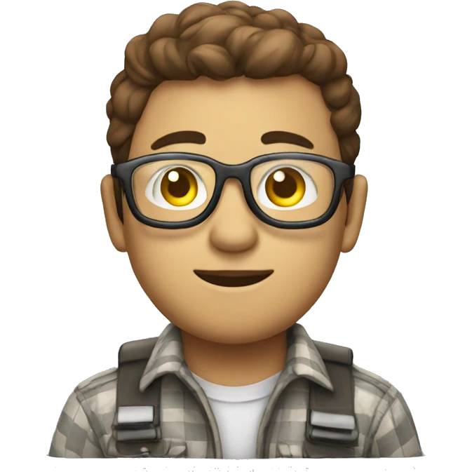 A person wearing check shirt and spectacle and dreaming of being a pilot  emoji